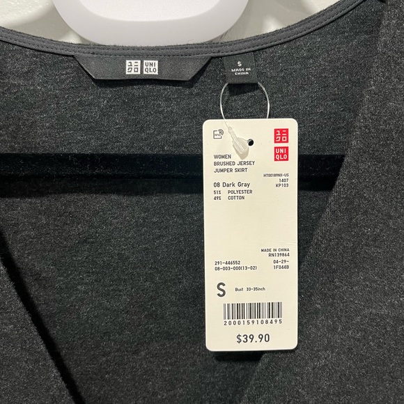 NWT Uniqlo Brushed Jersey Jumper Skirt in 08 Dark Gray - Picture 6 of 9
